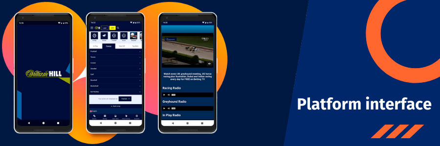 William Hill Platform interface